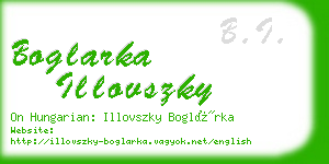 boglarka illovszky business card